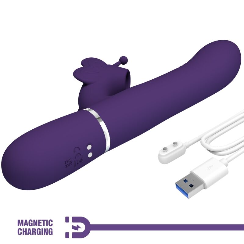 PRETTY LOVE - MULTIFUNKTIONELL KANINVIBRATOR 4 I 1 FJÄRIL LILA