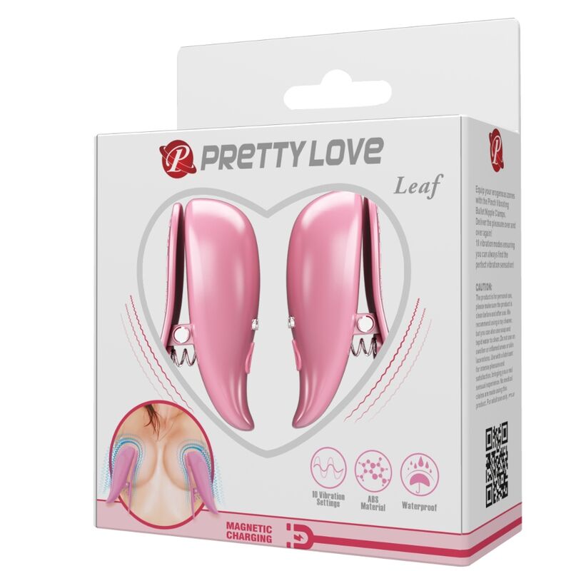 PRETTY LOVE - VIBRERANDE BRÖSTVÅRTKLÄMMA MED BLÅD ROSA