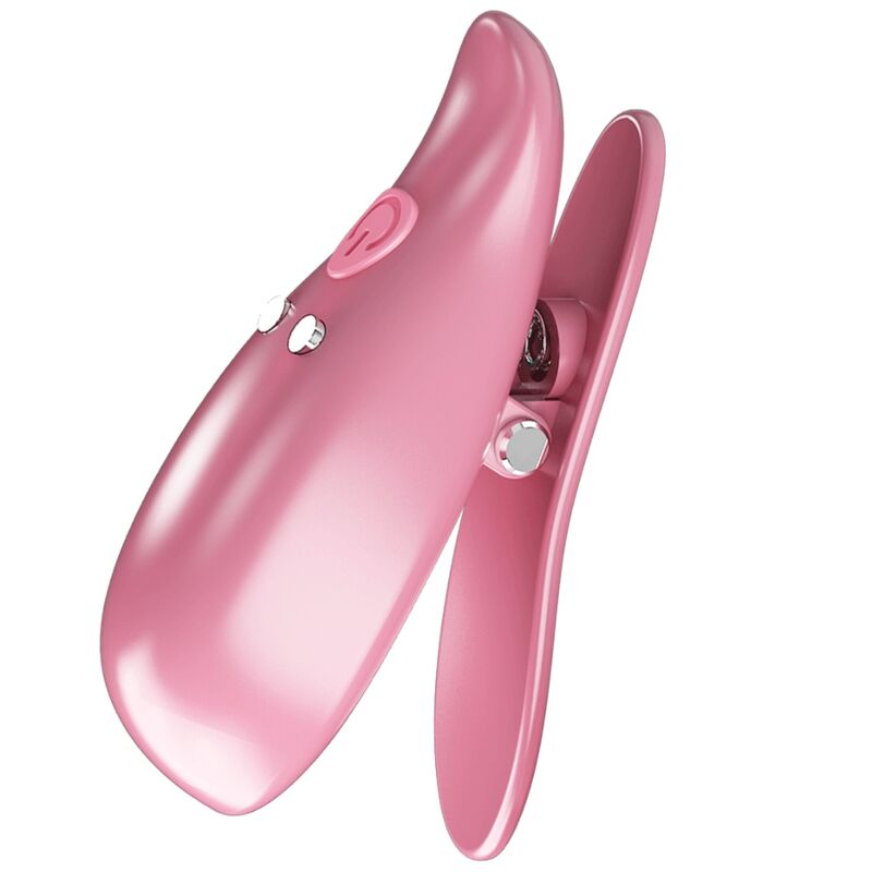 PRETTY LOVE - VIBRERANDE BRÖSTVÅRTKLÄMMA MED BLÅD ROSA