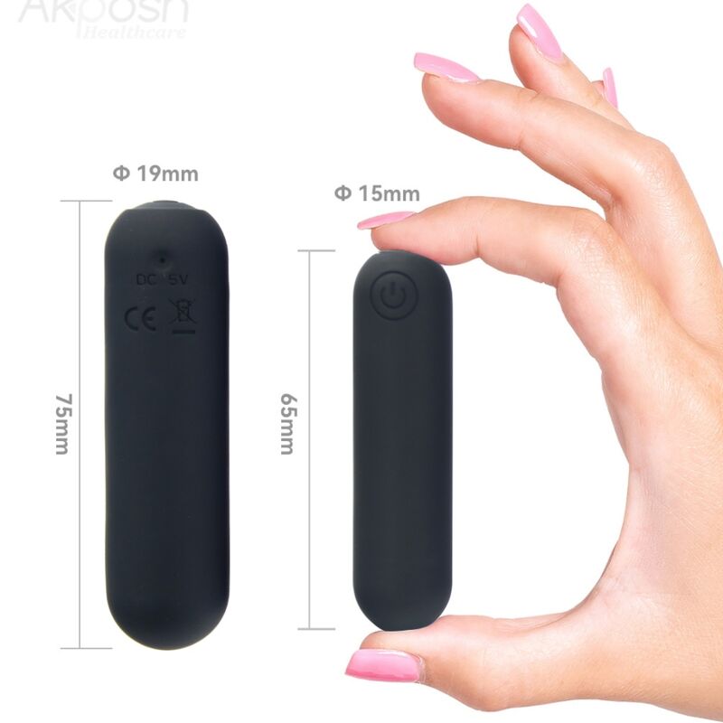 ARMONY -SPLASH HEHE VIBRATOR KULA SILIKON 10 VIBRATIONER 65 X 15 CM SVART