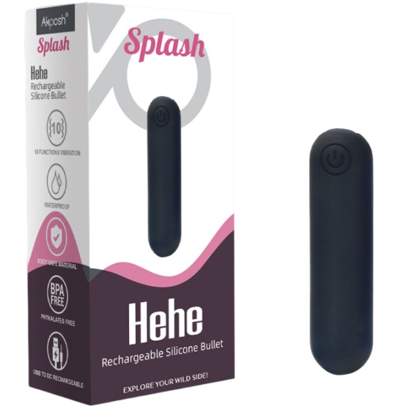 ARMONY -SPLASH HEHE VIBRATOR KULA SILIKON 10 VIBRATIONER 65 X 15 CM SVART