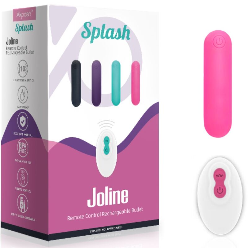 ARMONY - SPLASH JOLINE VIBRATOR KULA SILIKON FJÄRRKONTROLL 10 VIBRATIONER 65 X 15 CM ROSA