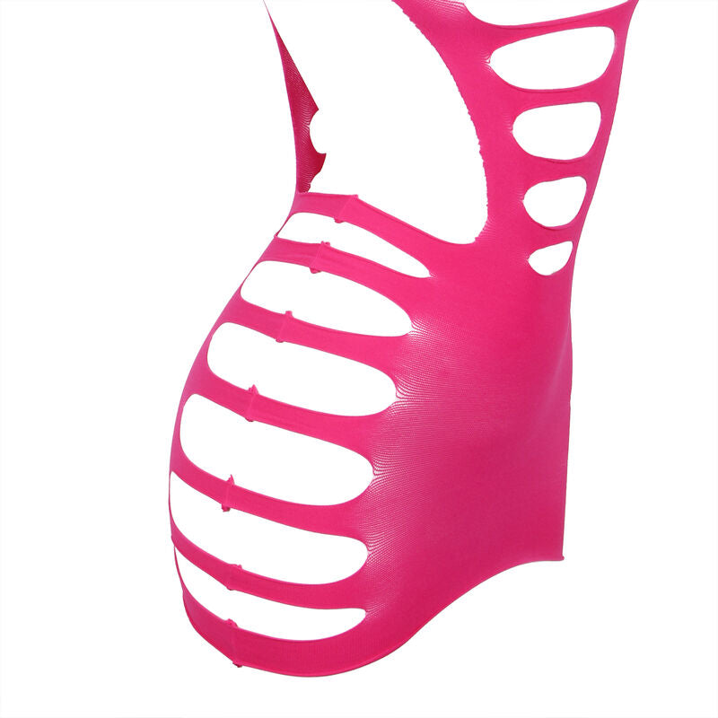 SUBBLIME - 952273 LÅNGÄRMAD ELASTISK FISKNÄTKLÄNNING ROSA EN STORLEK