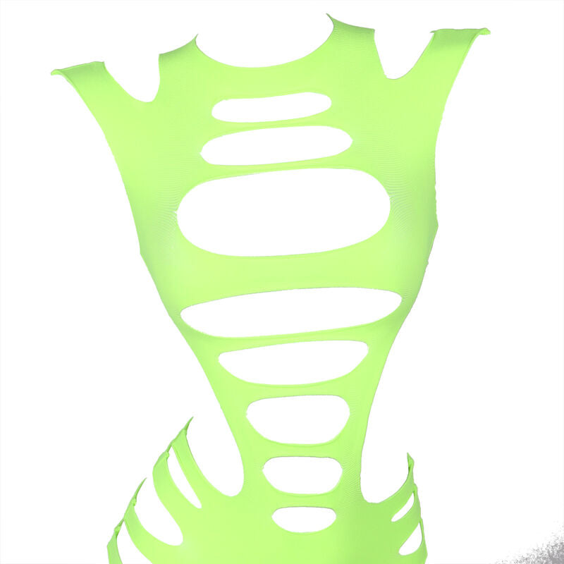 SUBBLIME - 952280 GRÖN LÅNGÄRMAD ELASTISK FISKNÄTKLÄNNING EN STORLEK