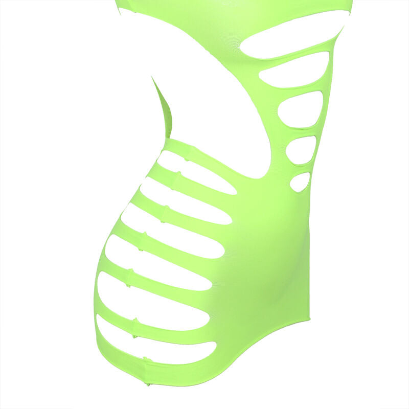 SUBBLIME - 952280 GRÖN LÅNGÄRMAD ELASTISK FISKNÄTKLÄNNING EN STORLEK
