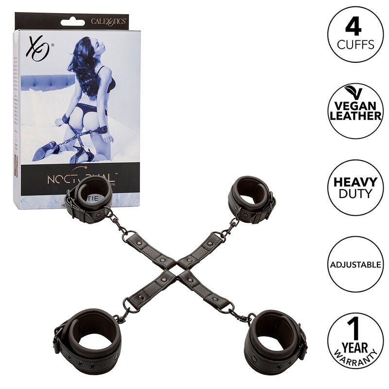 CALEXOTICS - NOCTURNAL HOG TIE CONNECTOR CUERO JUSTERBAR SVART