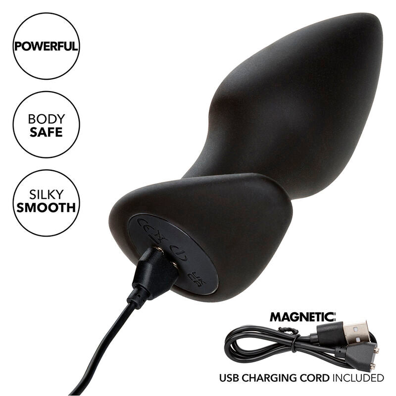 CALEXOTICS - ROCK BOTTOM PERFEKT ANALPLUGG 10 VIBRATIONER SILIKON SVART