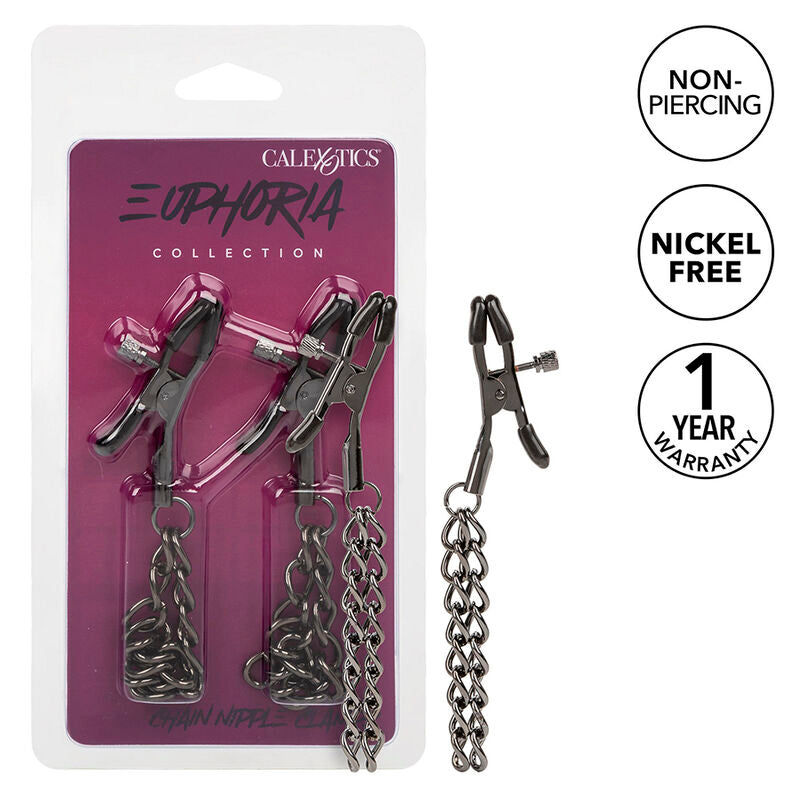 CALEXOTICS - EUPHORIA KEDJA BRÖSTVÅRTKLÄMMA 14,5 CM