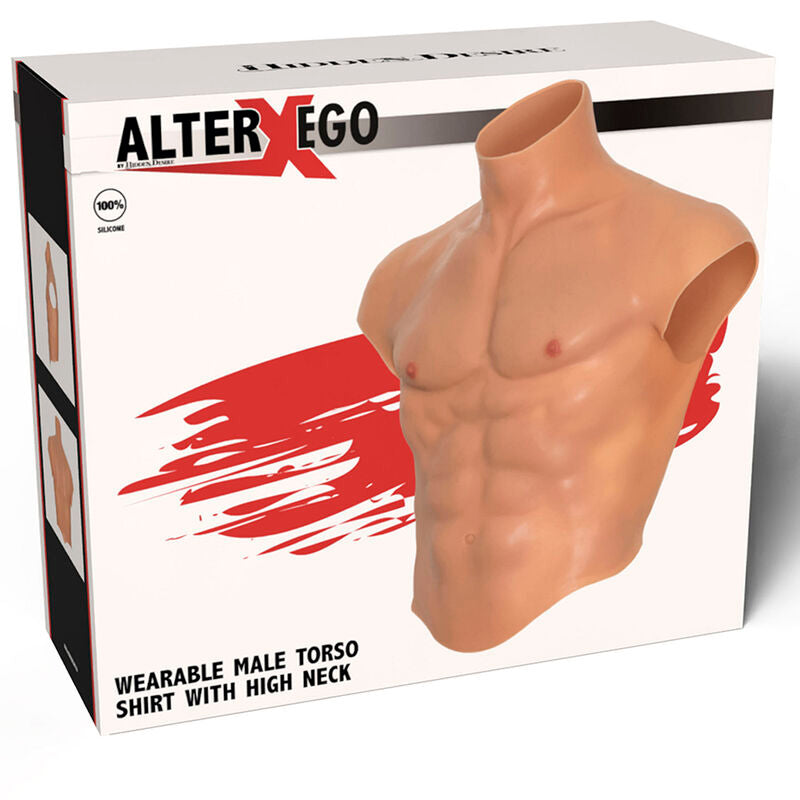 HIDDEN DESIRE - ALTER EGO SILIKONTRYCK MED HERRTORSO I SILIKON MED ABS-KÖTT