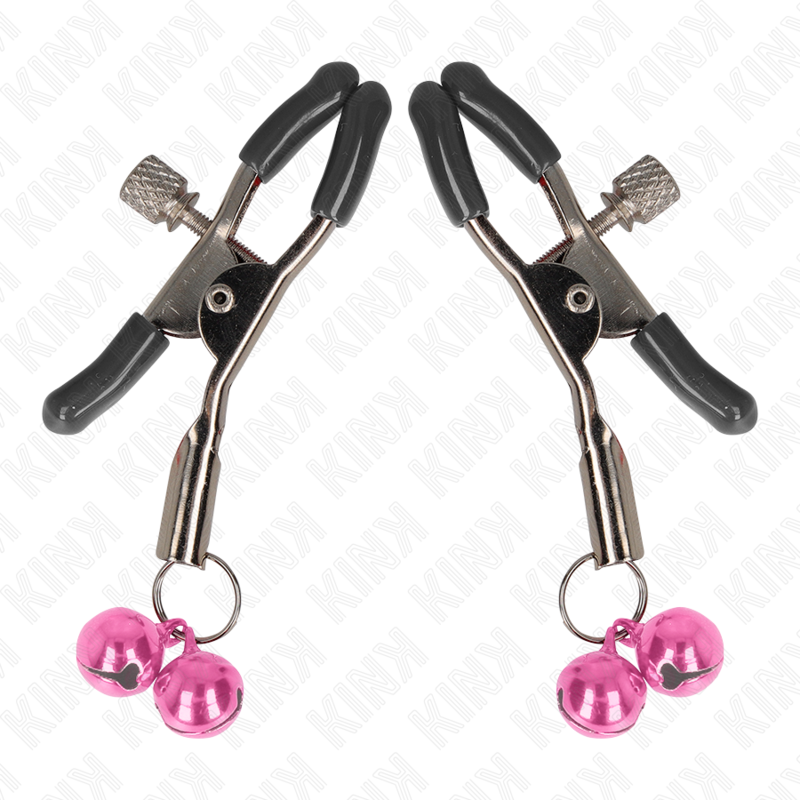 KINK - DUBBEL BRÖSTKLÄMMA MED KLÄMMA ROSA 6 CM