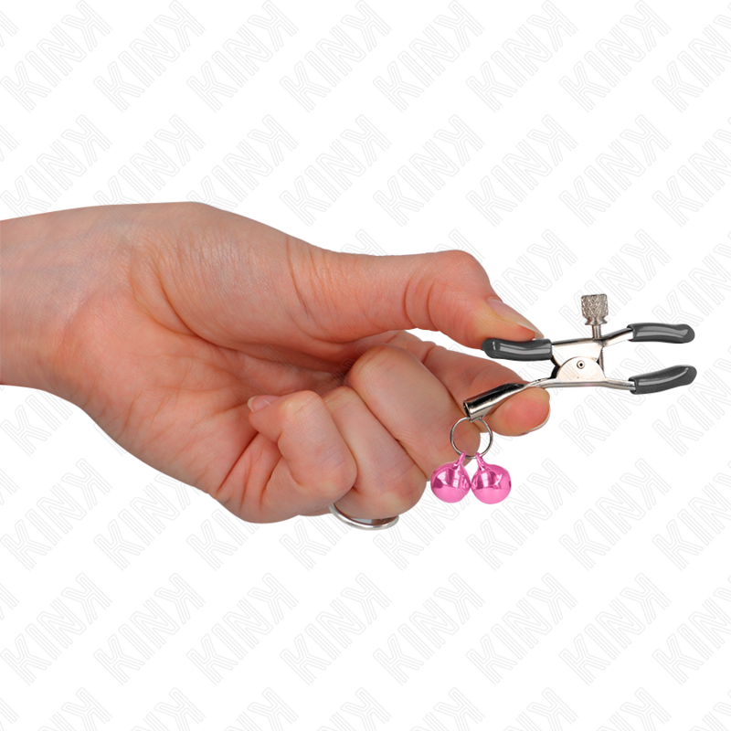 KINK - DUBBEL BRÖSTKLÄMMA MED KLÄMMA ROSA 6 CM