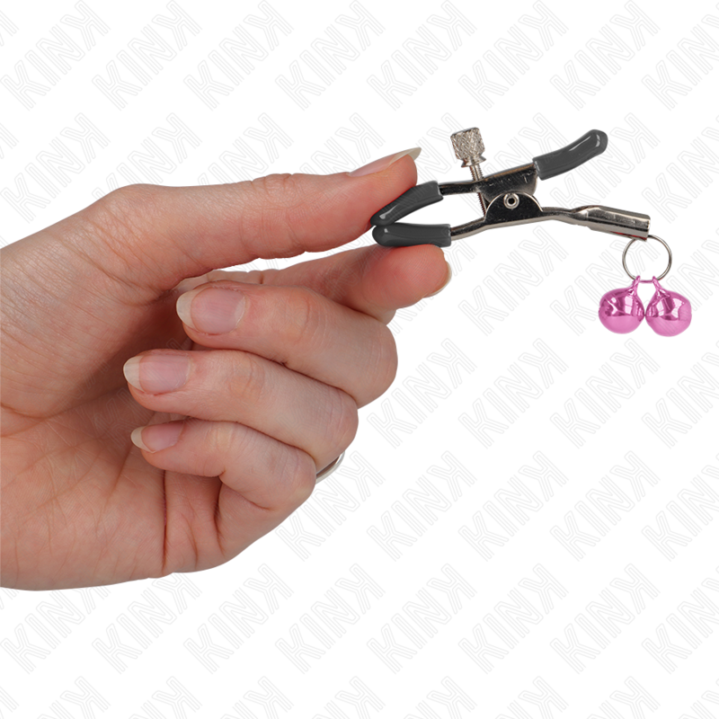KINK - DUBBEL BRÖSTKLÄMMA MED KLÄMMA ROSA 6 CM
