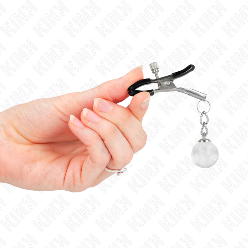 KINK - GLASKURLOR NIPPELKLÄMMA SILVER 6 CM