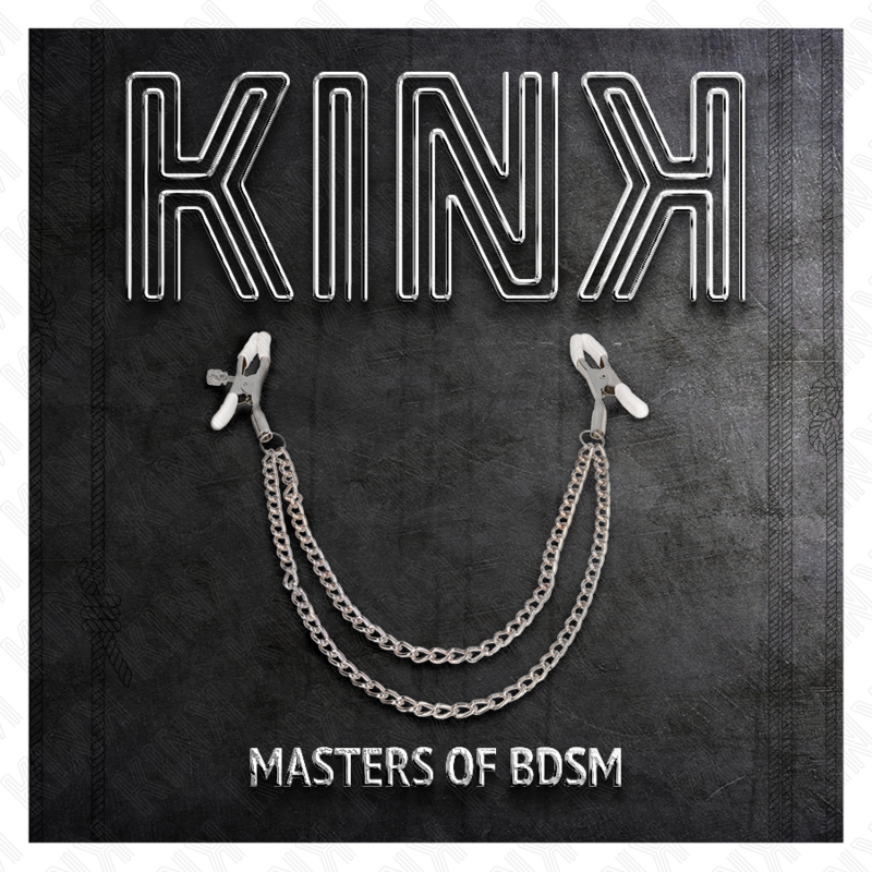 KINK - BRÖSTVÅRTKLÄMMA MED 2 TUNN KEDJOR SILVER 20/23 CM