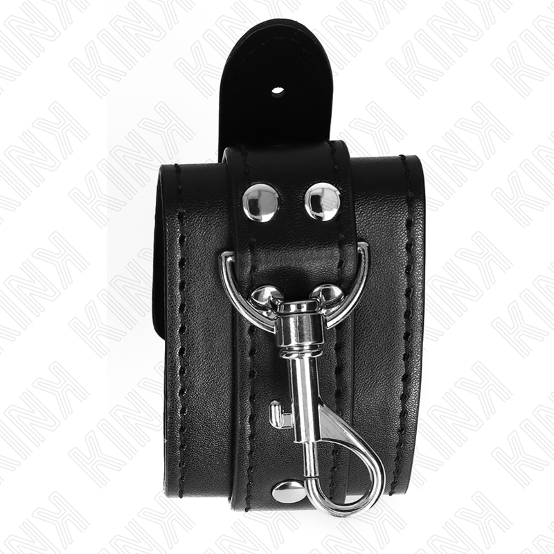KINK - LÅSBARA HANDLEDSBÄLTAR FÖR DUNGEON, SVART, JUSTERBARA 21-28 CM X 5,5 CM