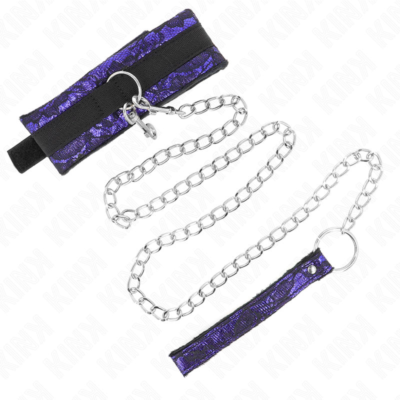 KINK - KORT SAMMETSSPETSHALSBAND MED SKÄRP 105 CM MED NYLONKANT 44 X 5,5 CM