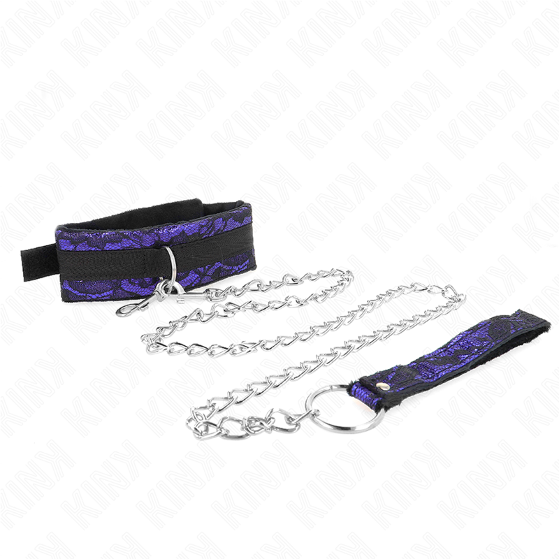 KINK - KORT SAMMETSSPETSHALSBAND MED SKÄRP 105 CM MED NYLONKANT 44 X 5,5 CM