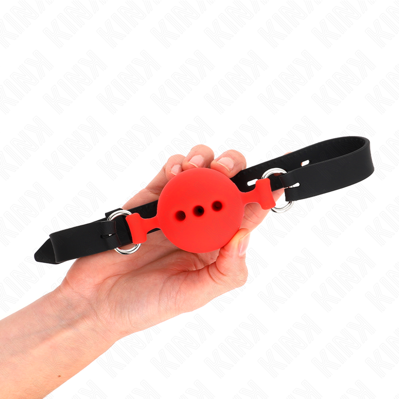 KINK - HELSILIKONMUVE 55 x 2 CM MED 5 CM BOLL STORLEK L RÖD JUSTERBAR 35-51 CM