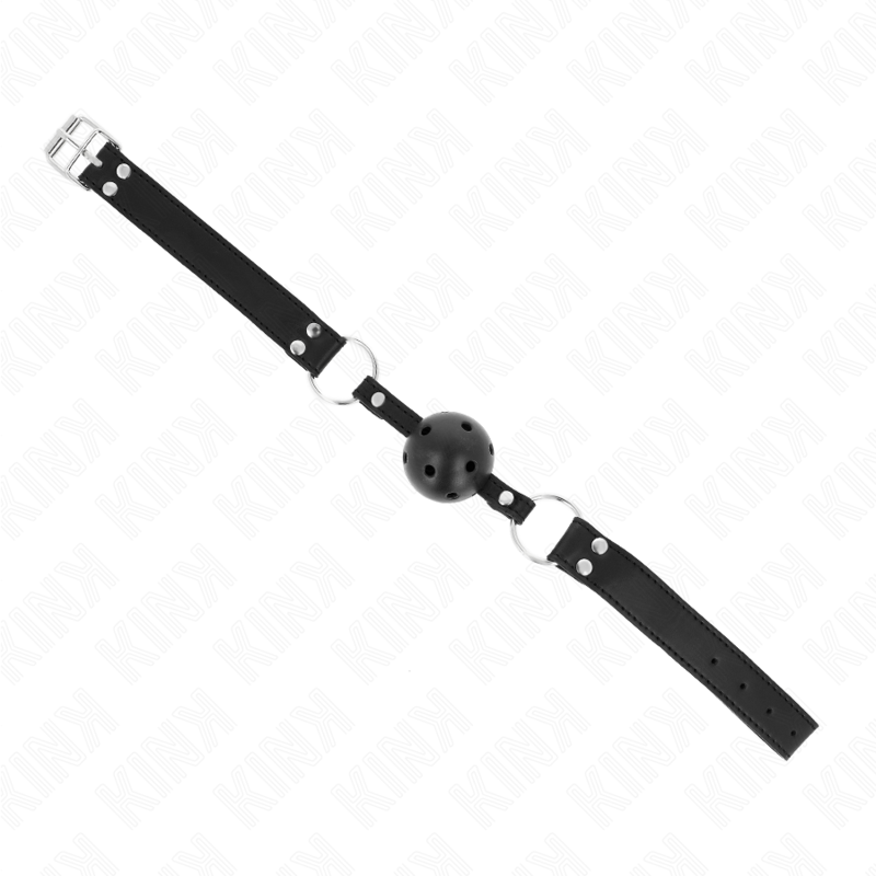 KINK - ANDNINGSBAR BOLL 4 CM MED DUBBELNIT MODELL 1 SVART 62,5 x 2,5 CM JUSTERBAR 42-58 CM
