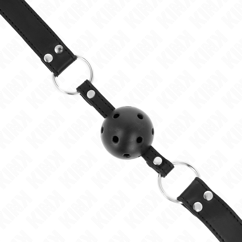 KINK - ANDNINGSBAR BOLL 4 CM MED DUBBELNIT MODELL 1 SVART 62,5 x 2,5 CM JUSTERBAR 42-58 CM