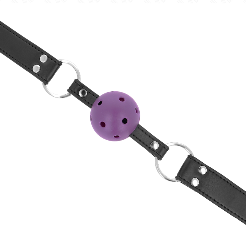KINK - ANDNINGSBAR BOLL 4 CM MUVEL MED DUBBELNIT LILA 62,5 x 2,5 CM JUSTERBAR 42-58 CM