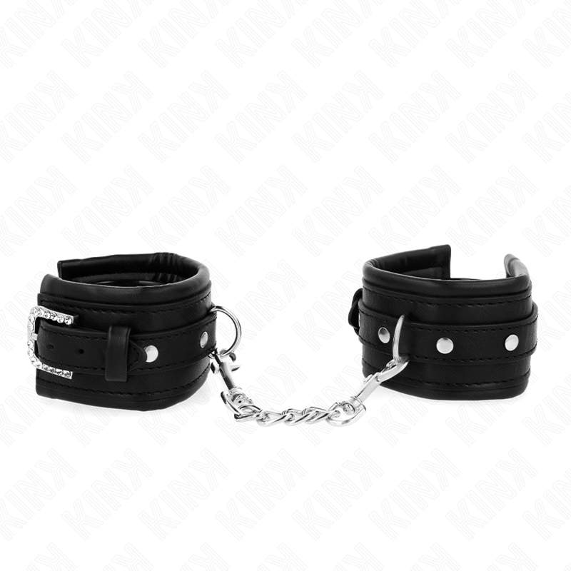 KINK - HANDLEDSBÄLTAR MED STRASSSPÄNNE, SVART, JUSTERBARA, 25-32 CM X 5,5 CM