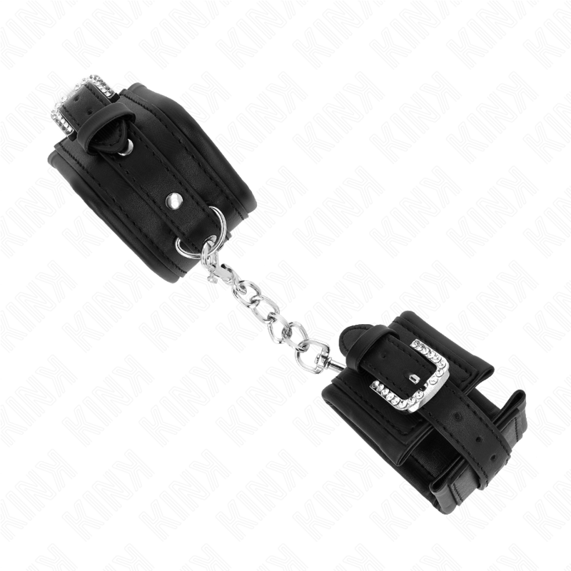 KINK - HANDLEDSBÄLTAR MED STRASSSPÄNNE, SVART, JUSTERBARA, 25-32 CM X 5,5 CM