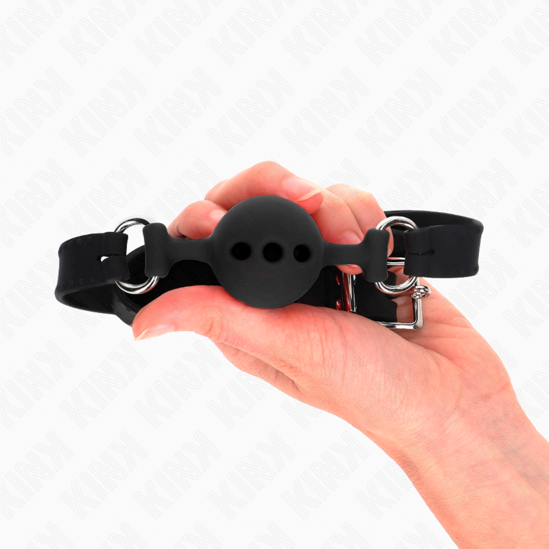 KINK - HELSILIKONKURV 55 x 2 CM MED 4 CM BOLL STORLEK S SVART JUSTERBAR 35-51 CM