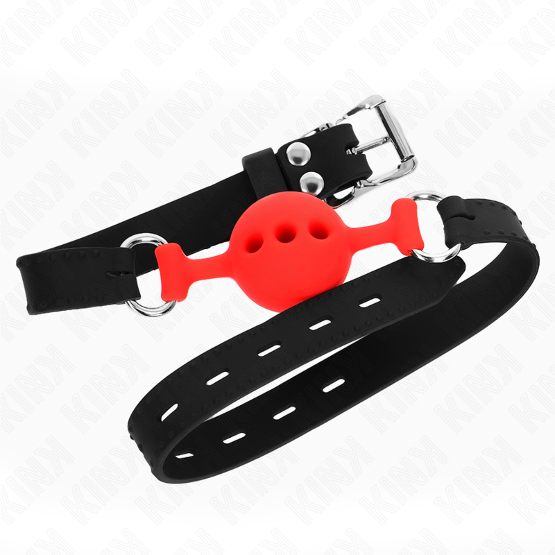 KINK - HELSILIKONKURV 55 x 2 CM MED 4 CM BOLL STORLEK S RÖD JUSTERBAR 35-51 CM