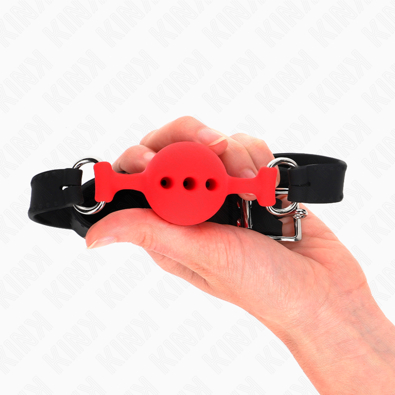 KINK - HELSILIKONKURV 55 x 2 CM MED 4 CM BOLL STORLEK S RÖD JUSTERBAR 35-51 CM