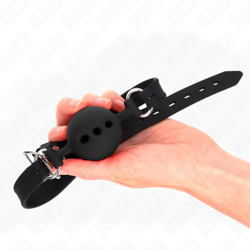 KINK - HELSILIKONMUVE 55 x 2 CM MED 5 CM BOLL STORLEK L SVART JUSTERBAR 35-51 CM