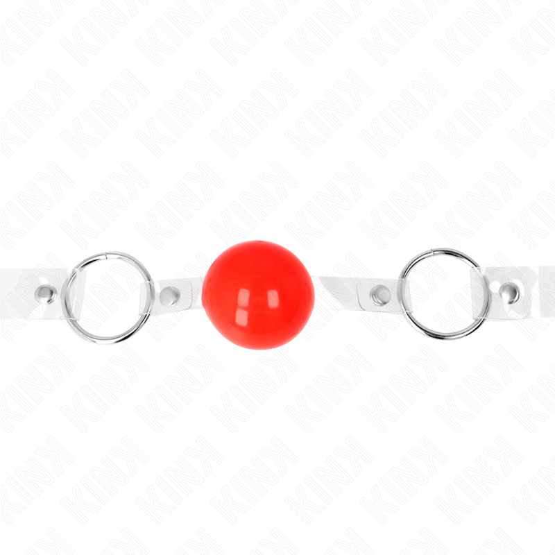 KINK - RÖD TRANSPARENT PVC-BOLL 4 CM JUSTERBAR MUNSTYCK