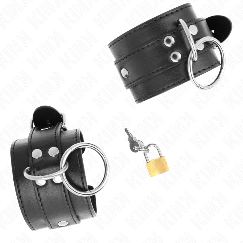 KINK - O-RING LÅSTA HANDLEDSBÄLTAR SVART JUSTERBAR 20-28 CM X 5,5 CM