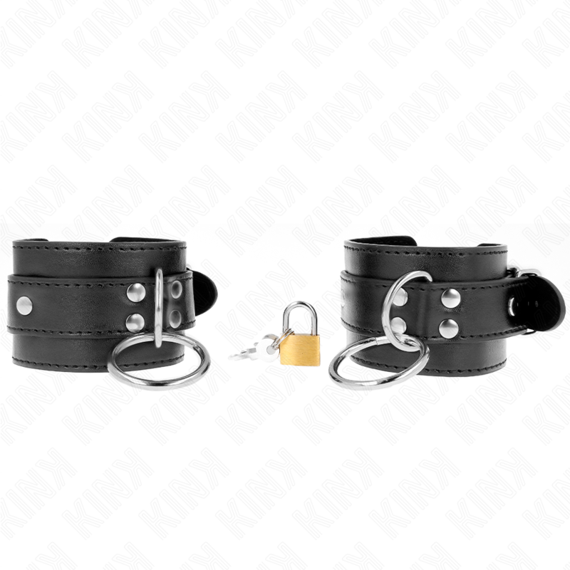 KINK - O-RING LÅSTA HANDLEDSBÄLTAR SVART JUSTERBAR 20-28 CM X 5,5 CM
