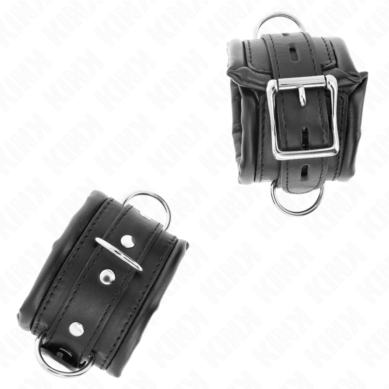 KINK - KRAFTIGA HANDLEDSBÄLTAR MED SVART PÄLSFODRAD JUSTERBAR 20-30 CM X 6 CM