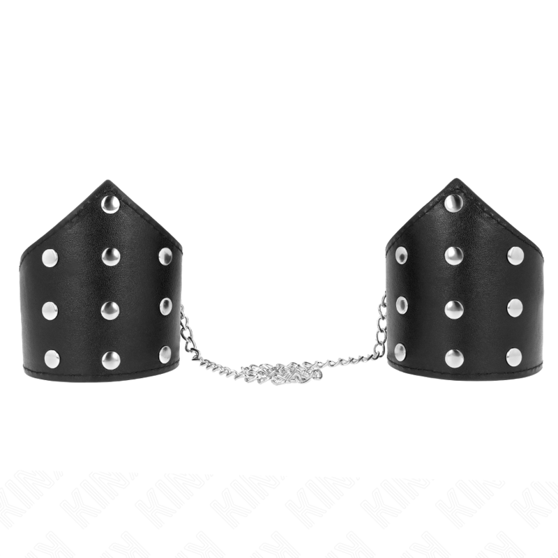 KINK - ARMBAND I SVART PUNKTSTYL MED JUSTERBAR KEDJA 17-23 CM X 8,5 CM