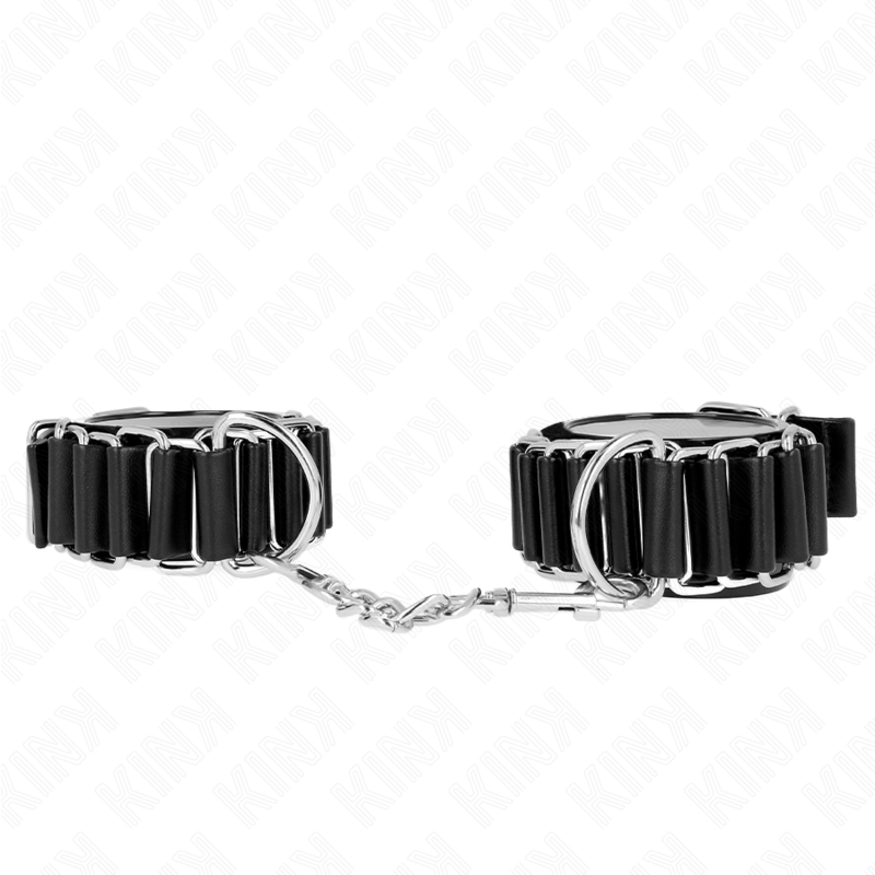 KINK - GÅNGJÄRNSLIKNANDE TUNNNA HANDLEDSBÄLTAR SVART JUSTERBAR 16-22 CM X 3,5 CM