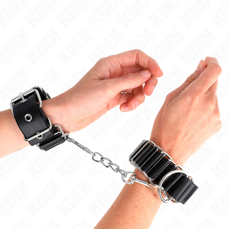 KINK - GÅNGJÄRNSLIKNANDE TUNNNA HANDLEDSBÄLTAR SVART JUSTERBAR 16-22 CM X 3,5 CM