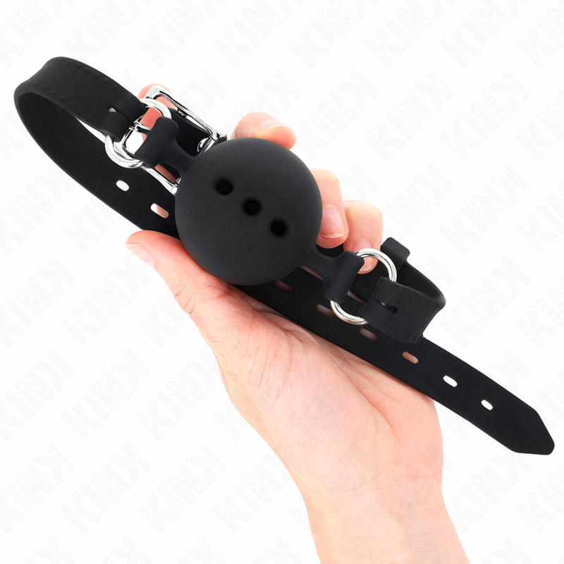 KINK - HELSILIKONKURV 55 x 2 CM MED 4,5 CM BOLL STORLEK M SVART JUSTERBAR 35-51 CM