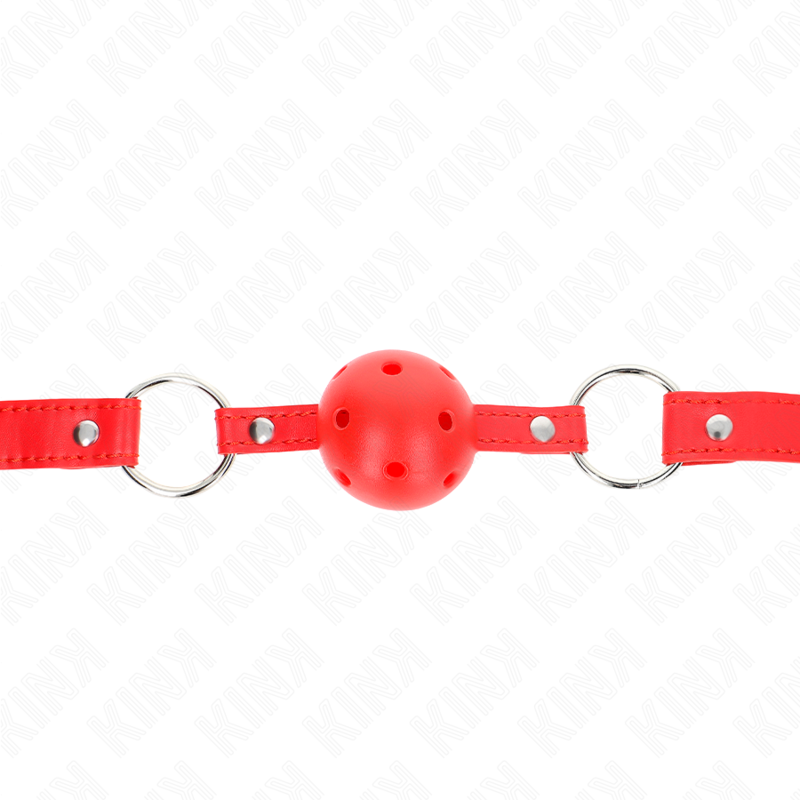 KINK - ANDNINGSBAR BOLL 4 CM MED DUBBELNIT MODELL 1 RÖD 62,5 x 2,5 CM JUSTERBAR 42-58 CM