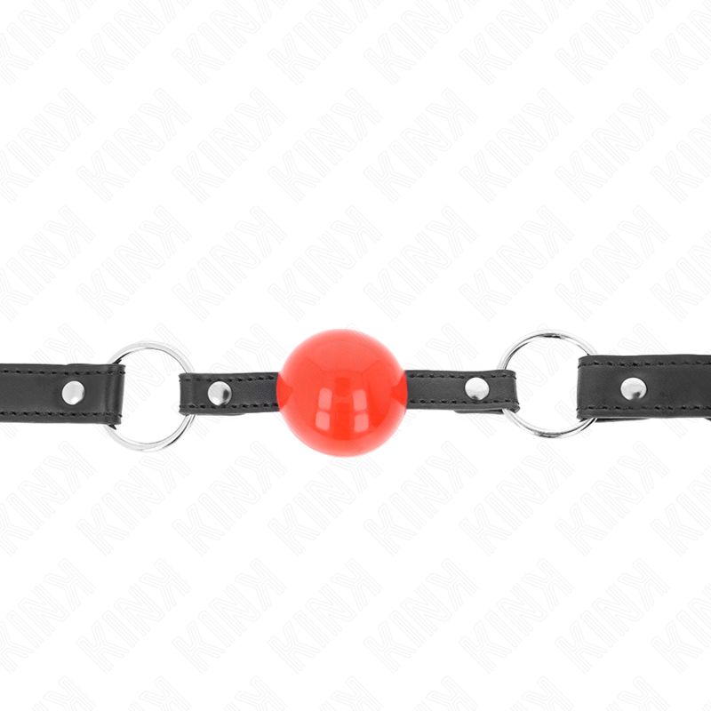 KINK - BOLL 4 CM MUNKEL MED LÅS RÖD BOLL SVART REM 60 x 2 CM