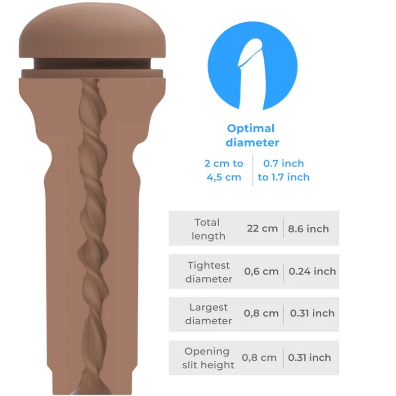 KIIROO - FEEL STROKER EXTRA TÄT RUMPA MELLANBRUN