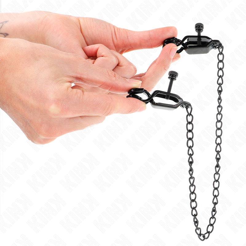 KINK - PLATA KEDJOR NIPPELKLÄMMA SVARTA 30 CM