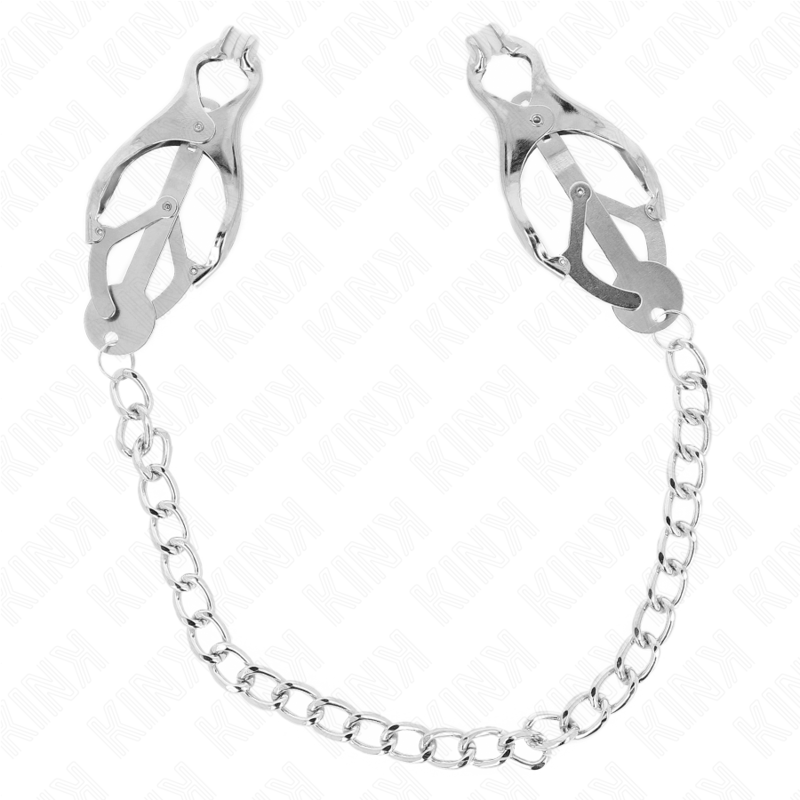 KINK - JAPANSK KLÖVER BRÖSTVÅRTKLÄMMA MED KEDJA SILVER 30 CM