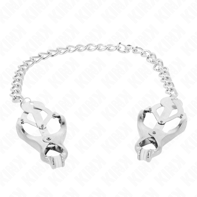 KINK - JAPANSK KLÖVER BRÖSTVÅRTKLÄMMA MED KEDJA SILVER 30 CM