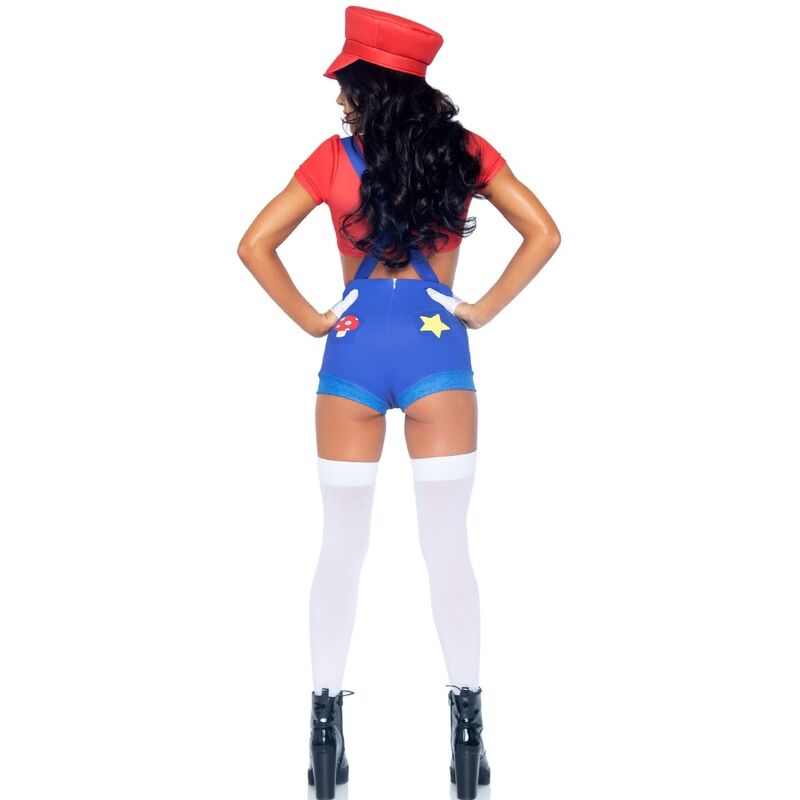LEG AVENUE - SEXIG KOSTYM MARIO BROS RÖD/BLÅ S