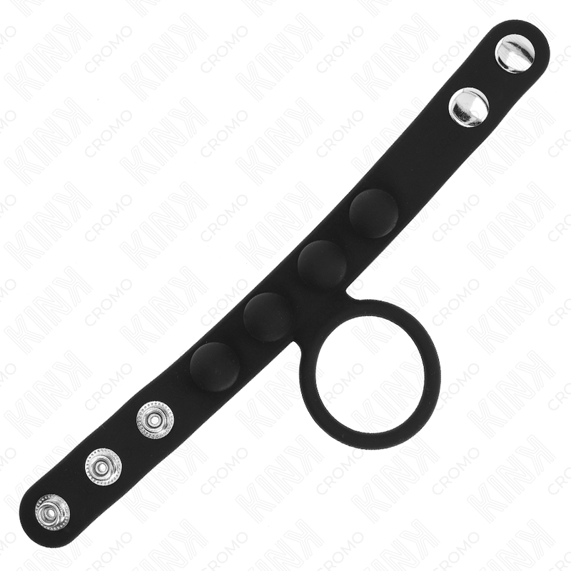 KINK - LÄDERPENISRING 3,5 CM MED TRYCKFÖRSLUTNING 23 X 2 CM