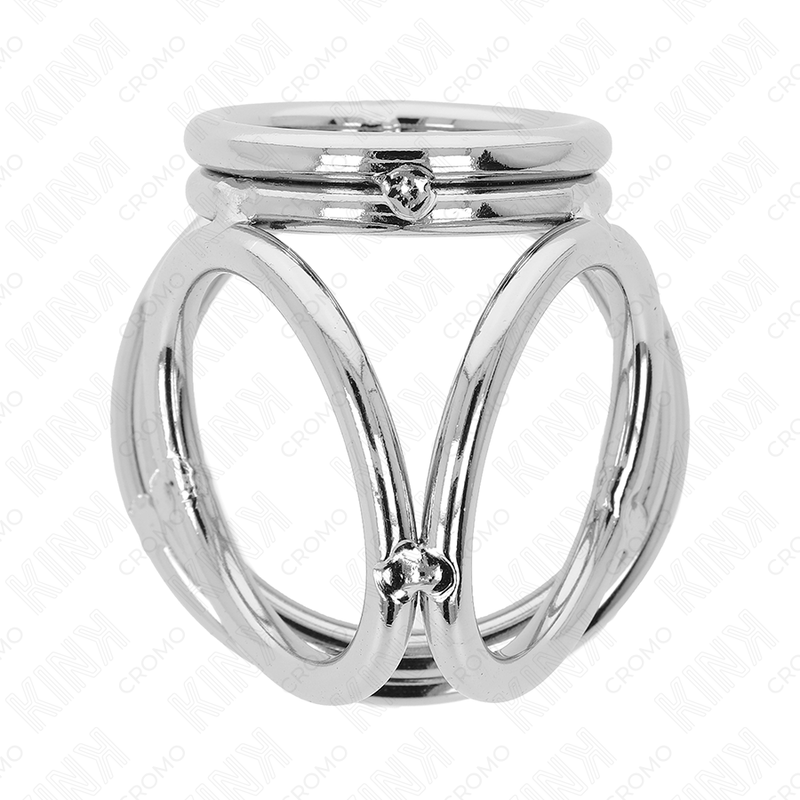KINK - TRIPPEL KROMMETALLPENISRING 3,8 CM TILL 5 ​​CM MODELL 1