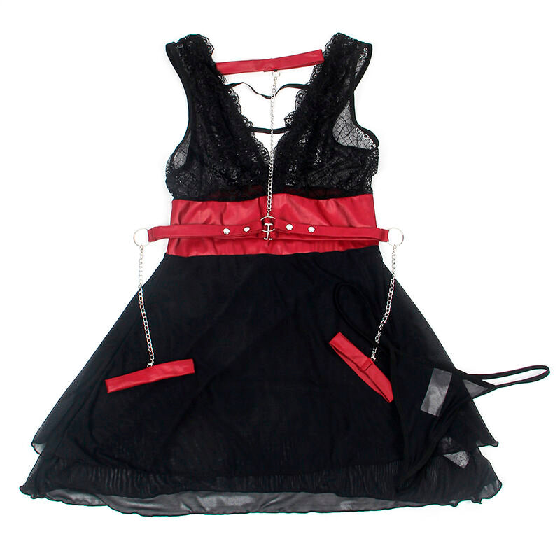 SUBBLIME - 954437 SPETSKLÄNNING I BONDAGE, SVART L/XL