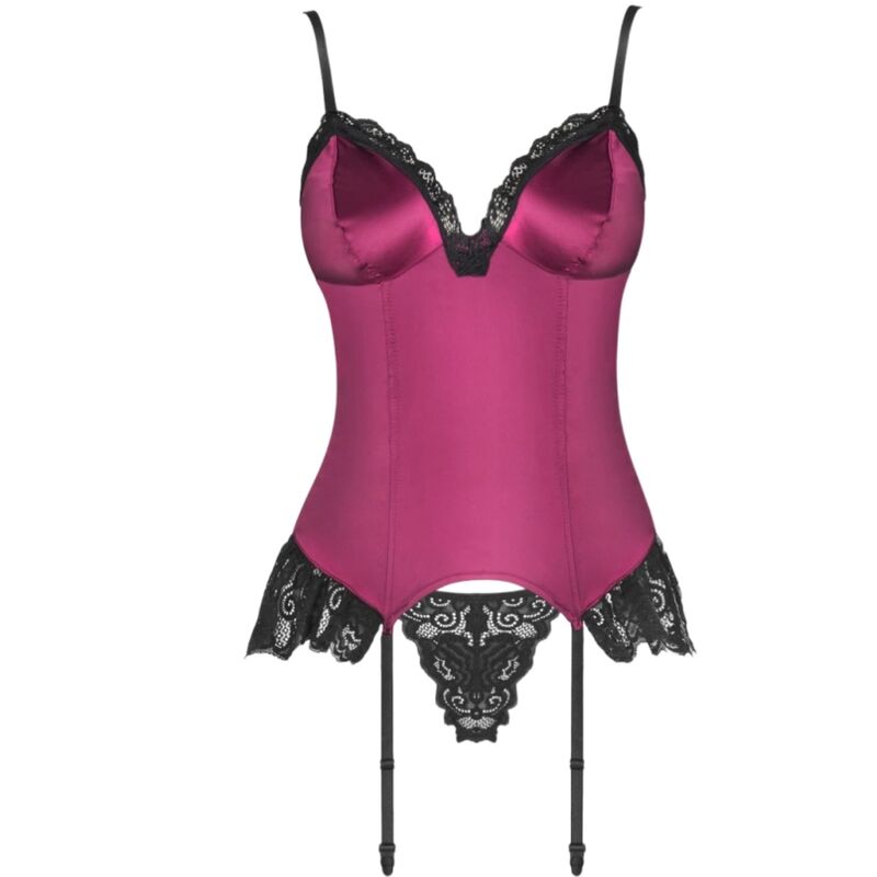 LIVCO CORSETTI FASHION - AGRAFENA CF 90436 KORSETT + TROVA BURGUNDY S/M